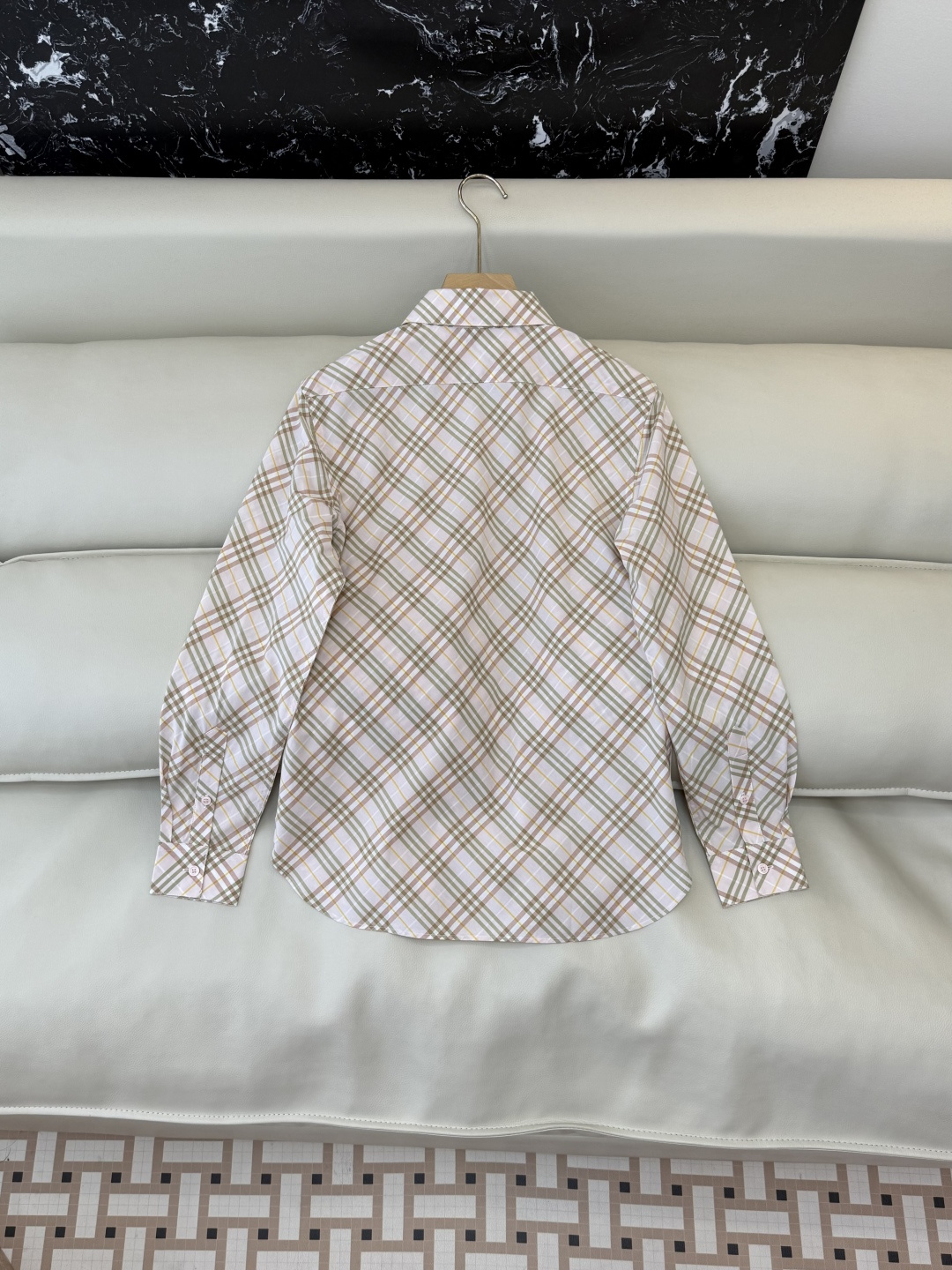 BM005#新款衬衫‼️B家 细格子 对格菱形格 长袖衬衫 三色 SML