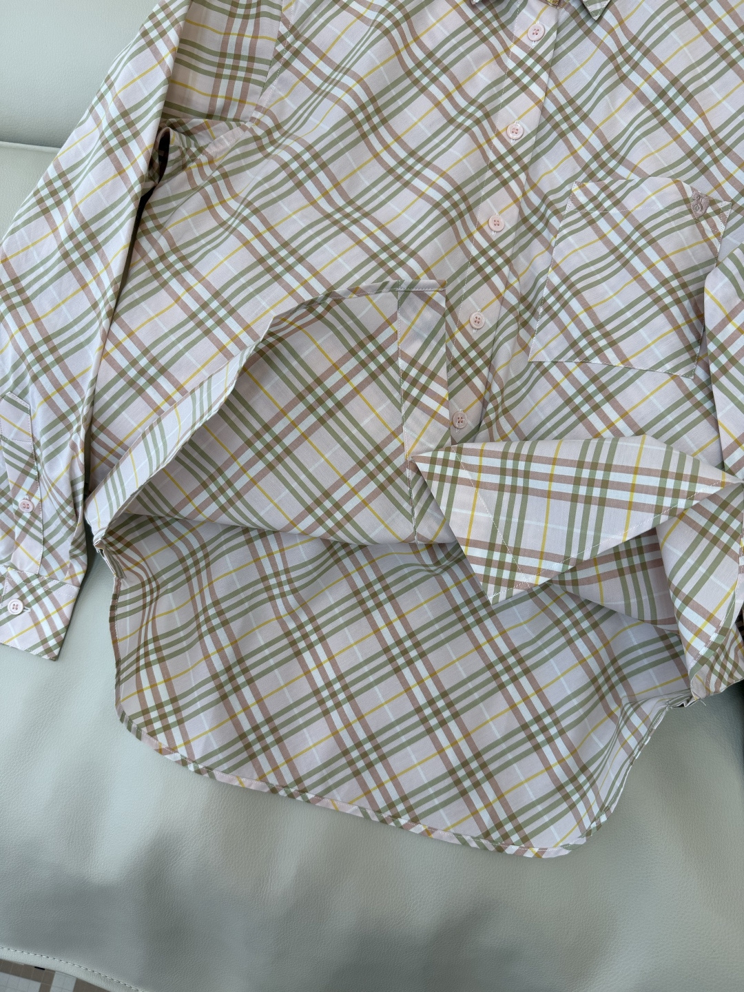 BM005#新款衬衫‼️B家 细格子 对格菱形格 长袖衬衫 三色 SML