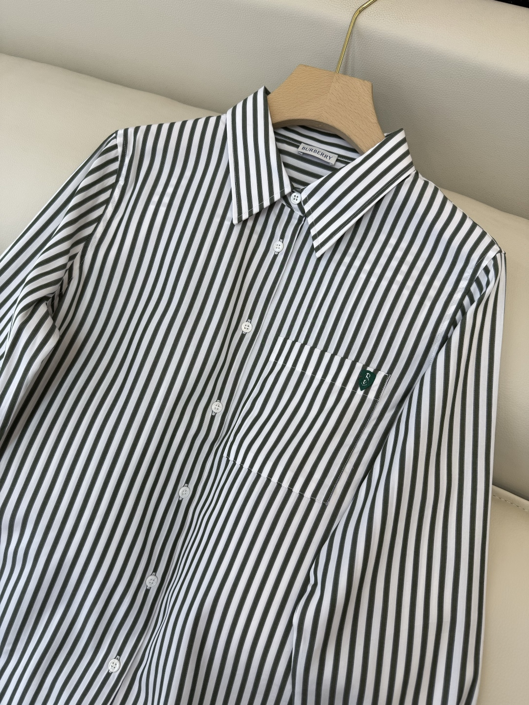 BM007#新款衬衫‼️B家 条纹 绣花小logo 长袖衬衫 36/38/40/42