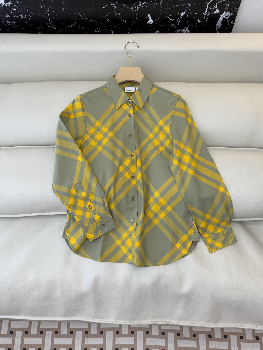BM008#新款衬衫‼️B家 菱形格 大格纹 对格长袖衬衫 UK6/8/10
