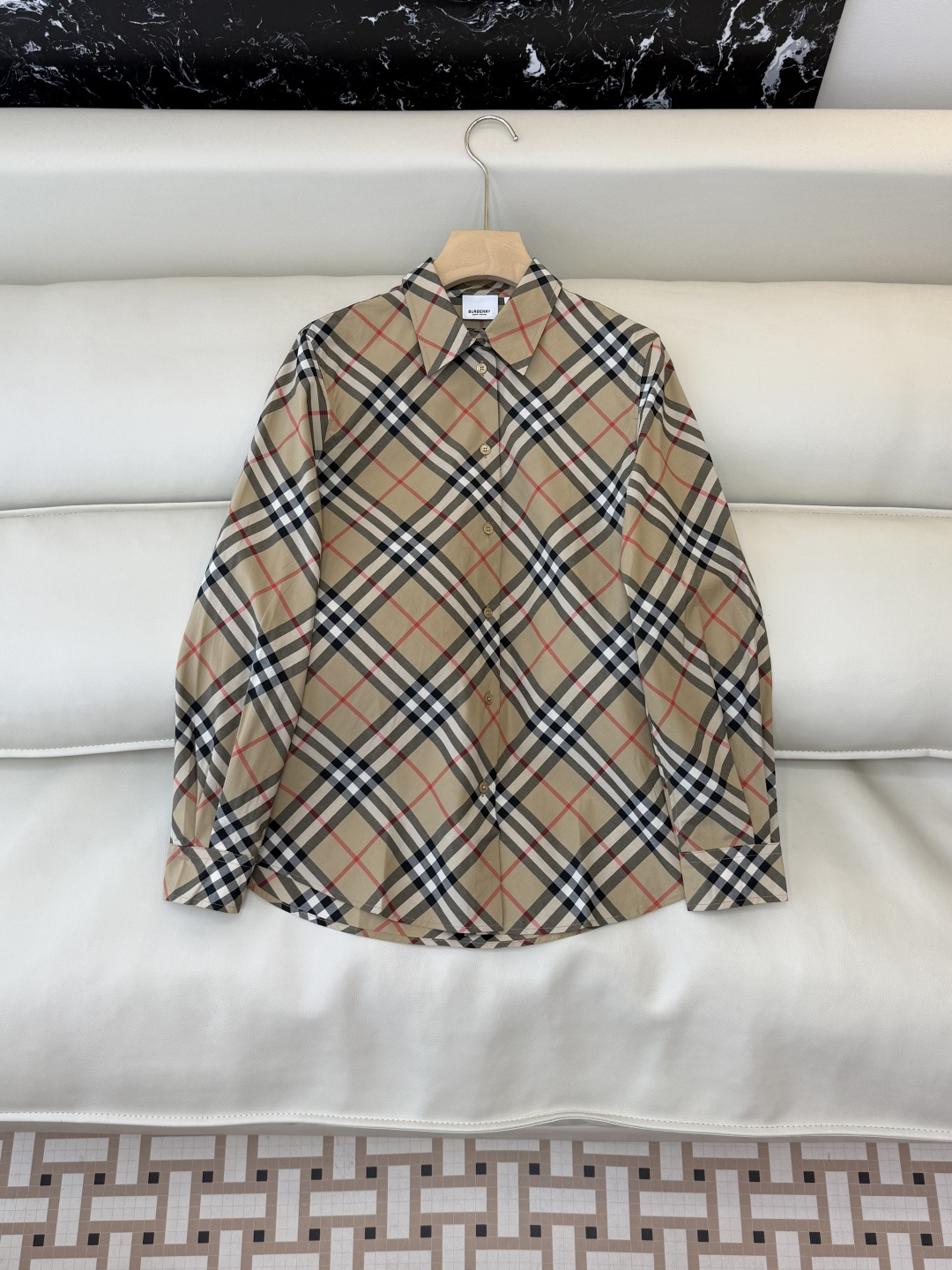 BM009#新款衬衫‼️B家 菱形格 大格纹 对格长袖衬衫 UK6/8/10