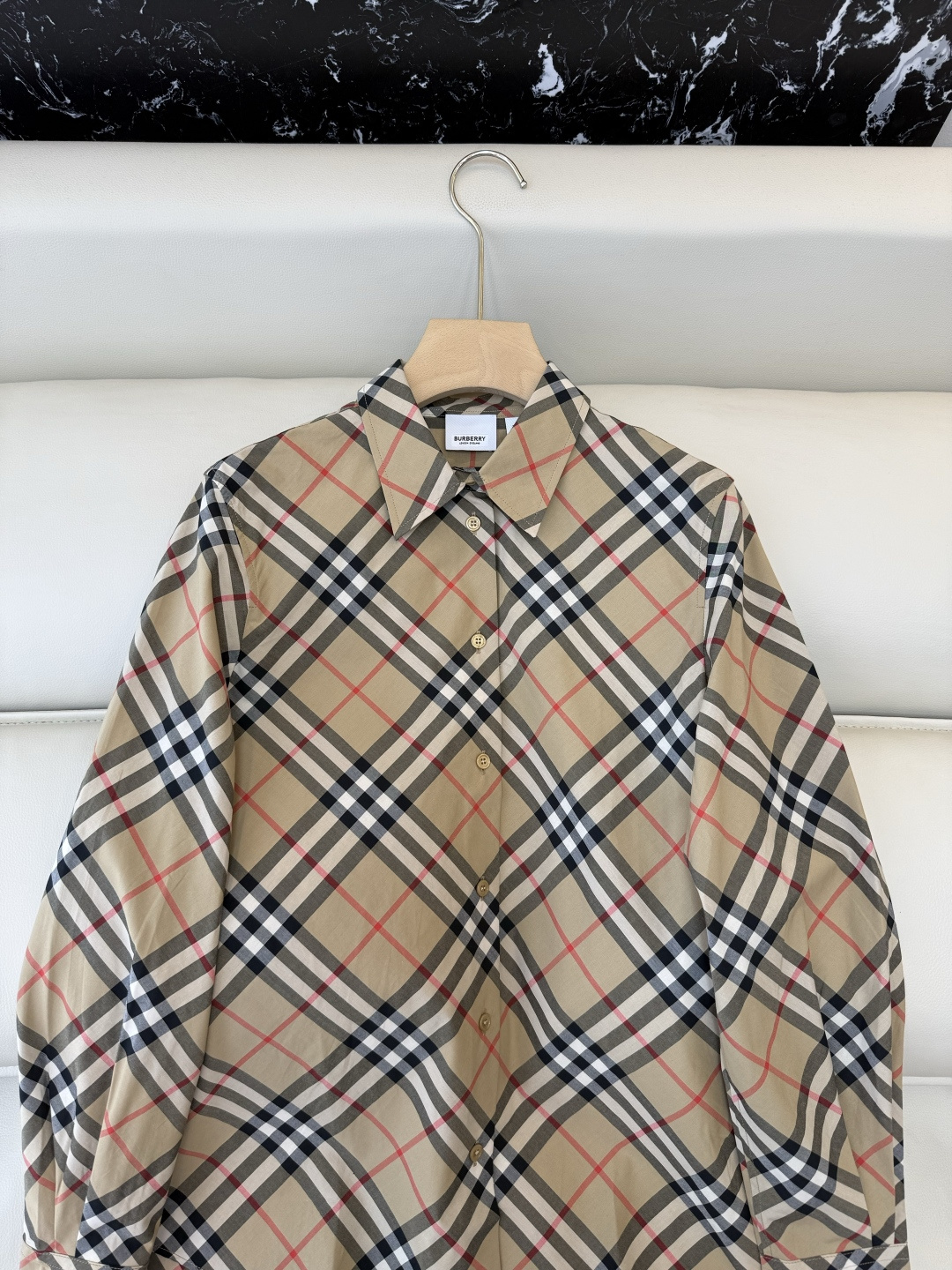 BM009#新款衬衫‼️B家 菱形格 大格纹 对格长袖衬衫 UK6/8/10