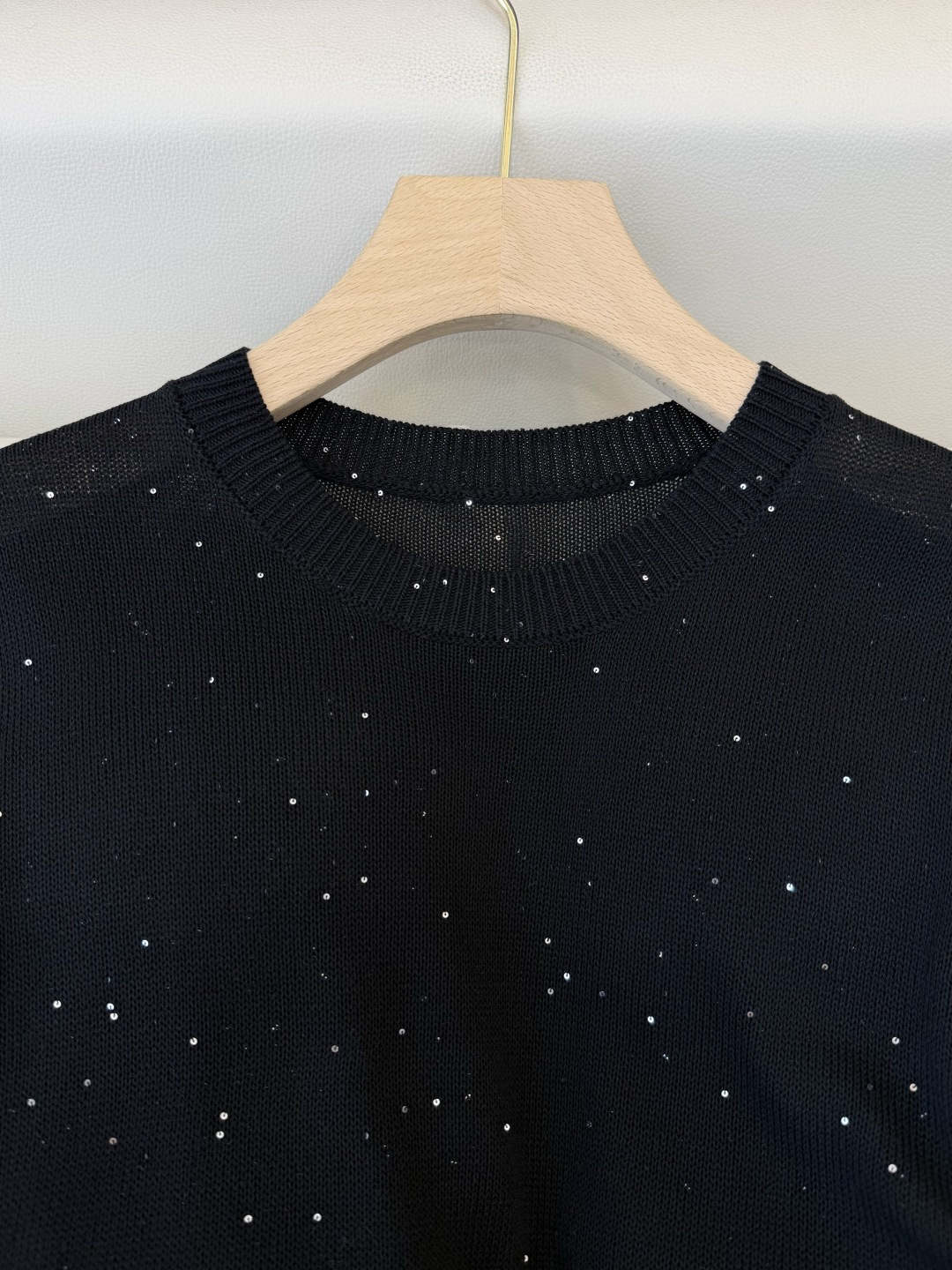 LZM26006#新款针织‼️BC 珠片纱 短袖针织上衣 三色 SML