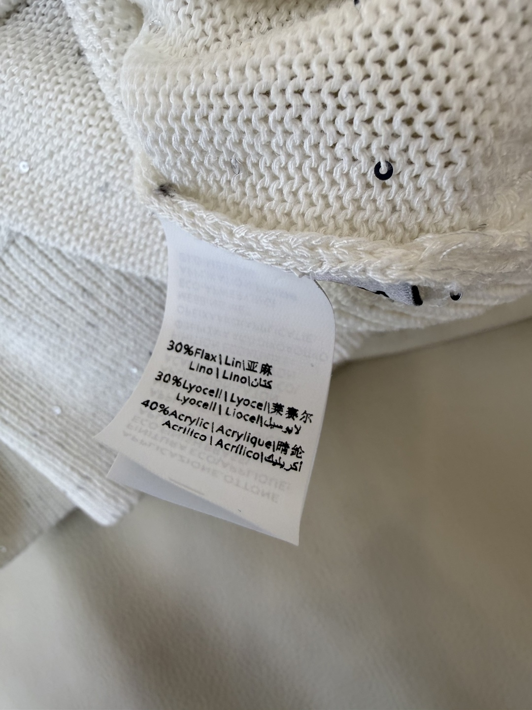 LZM26006#新款针织‼️BC 珠片纱 短袖针织上衣 三色 SML