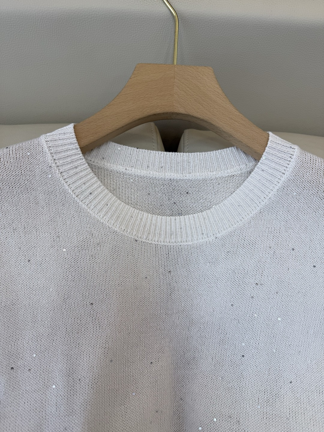 LZM26006#新款针织‼️BC 珠片纱 短袖针织上衣 三色 SML