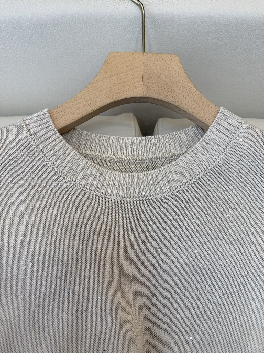 LZM26006#新款针织‼️BC 珠片纱 短袖针织上衣 三色 SML