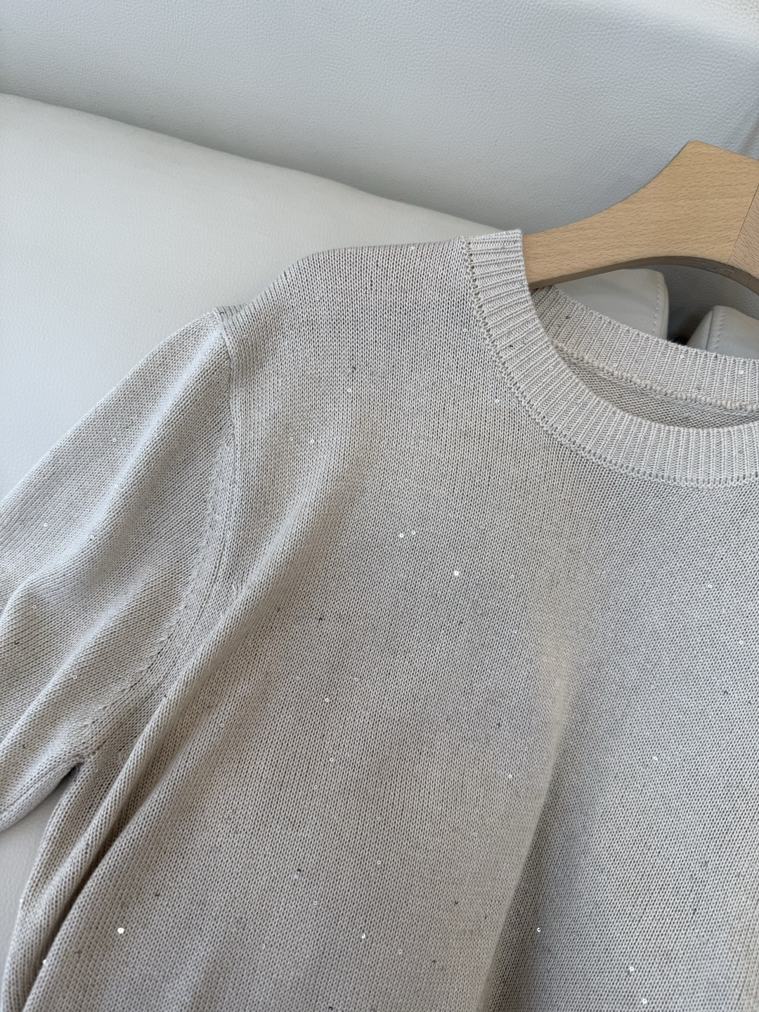 LZM26006#新款针织‼️BC 珠片纱 短袖针织上衣 三色 SML