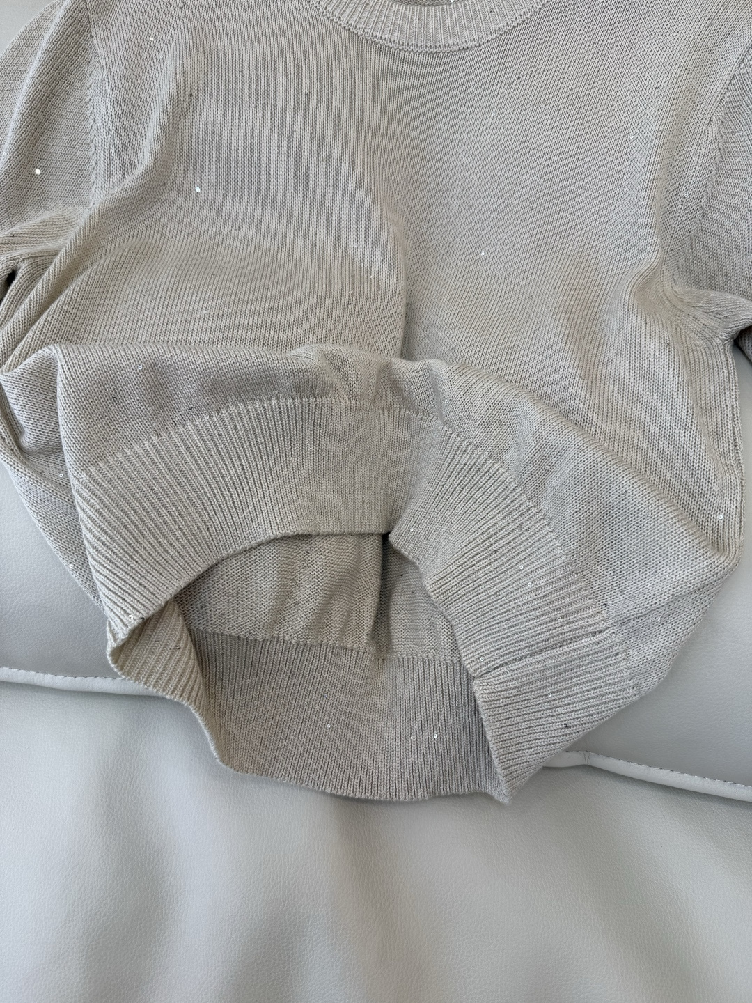 LZM26006#新款针织‼️BC 珠片纱 短袖针织上衣 三色 SML