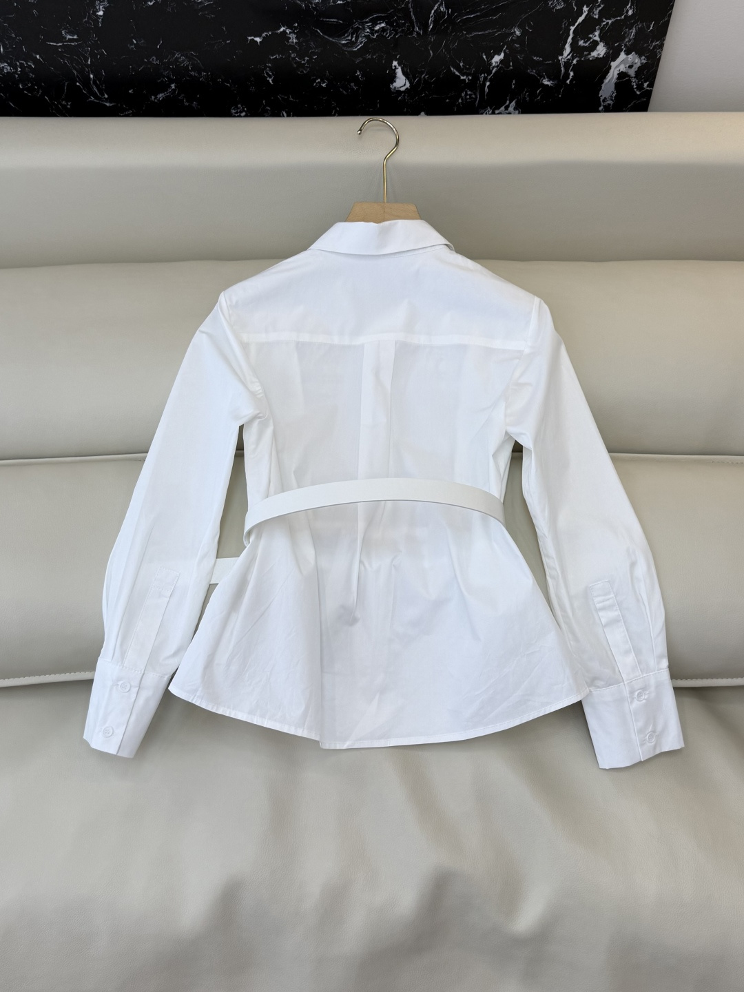 AS001#新款衬衫⚠️‼️LV 长袖拼接棉 衬衫 白色 SMLXL