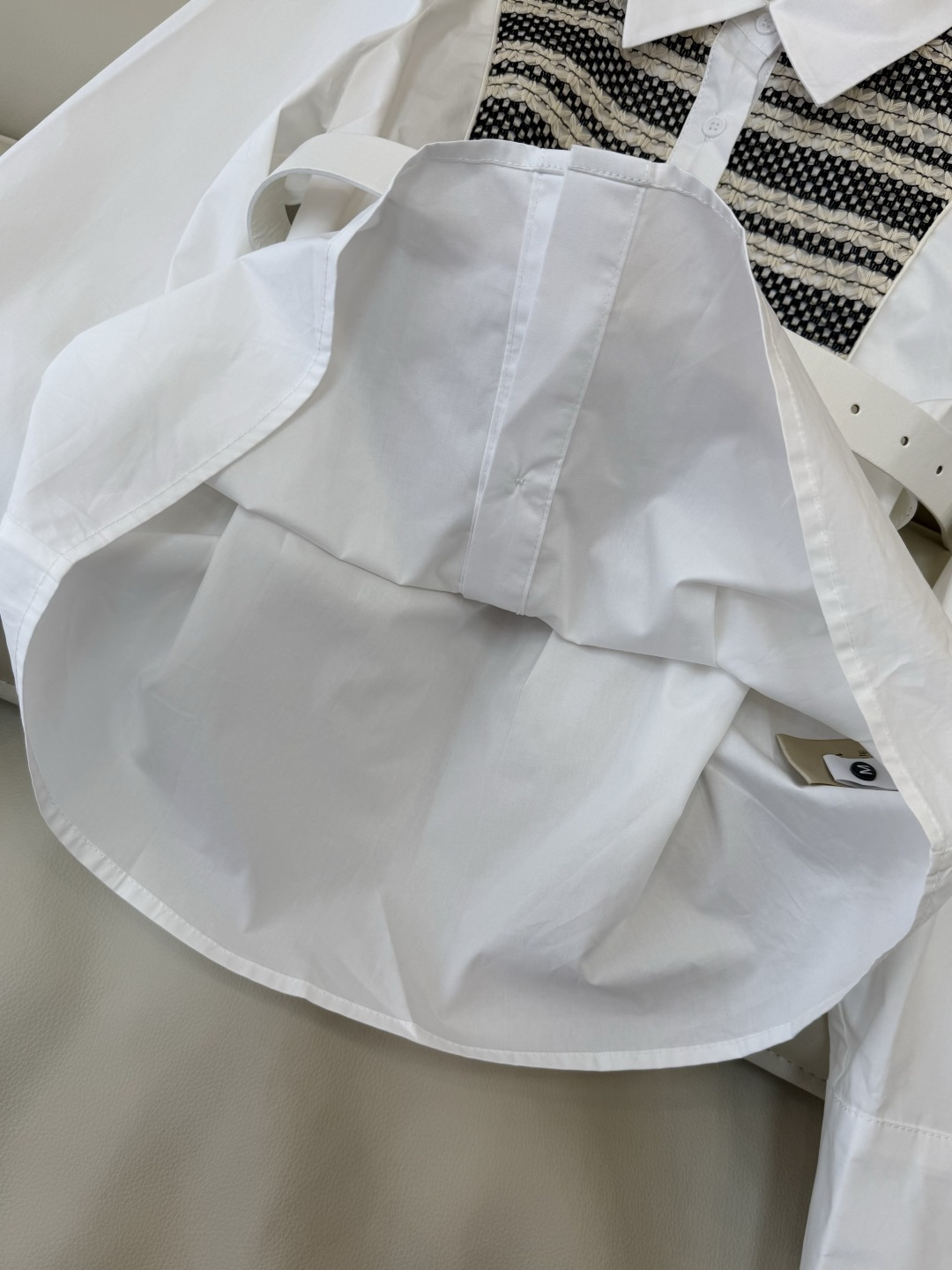 AS001#新款衬衫⚠️‼️LV 长袖拼接棉 衬衫 白色 SMLXL