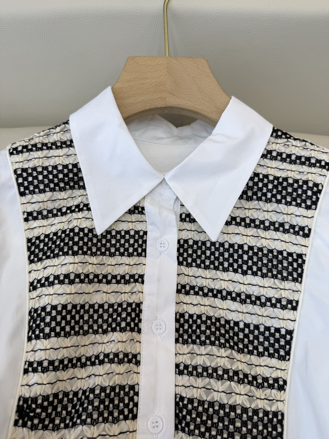 AS001#新款衬衫⚠️‼️LV 长袖拼接棉 衬衫 白色 SMLXL