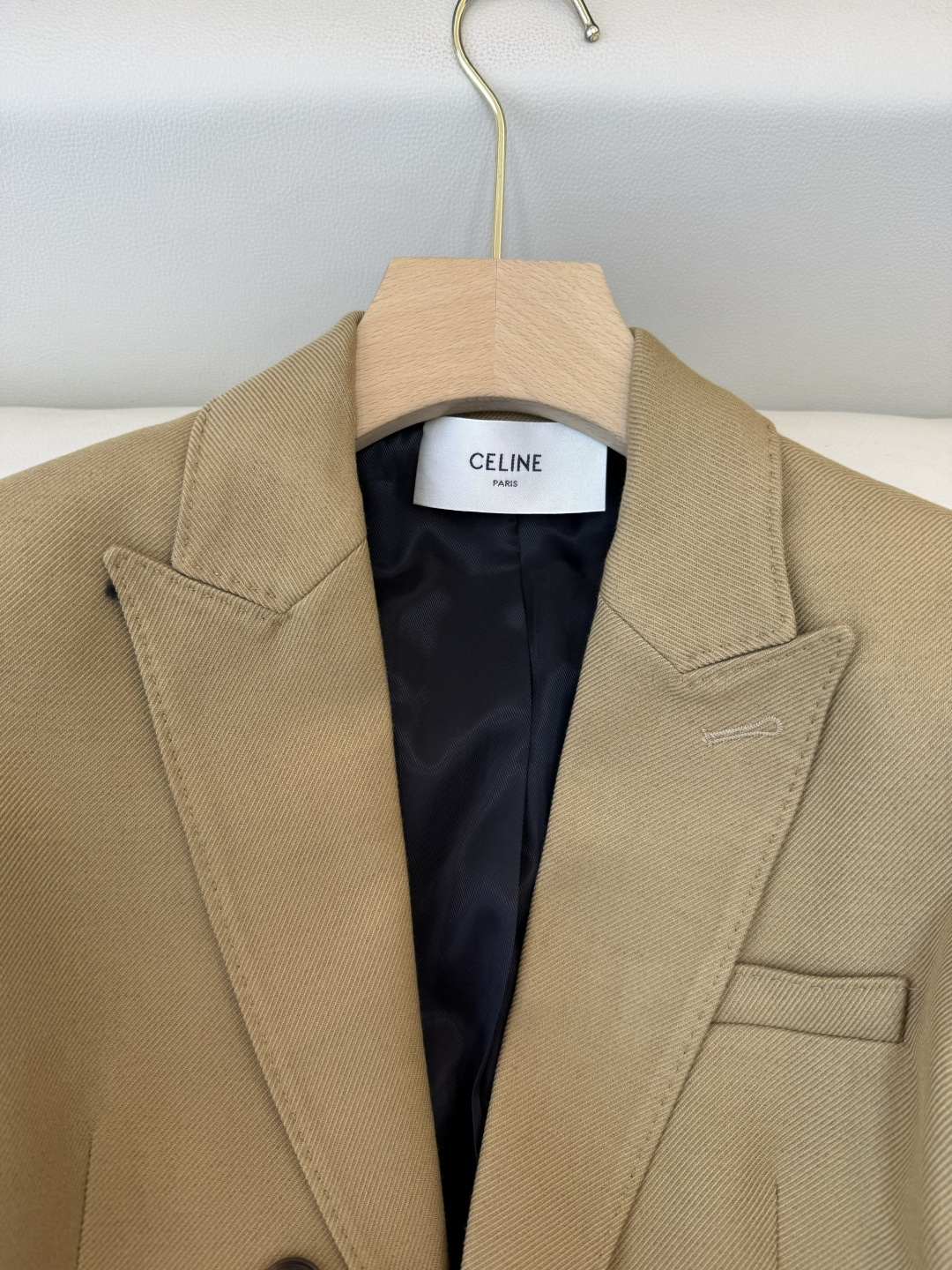 HXZ081#新款外套💕Cel* 30% 羊毛 修身款 西装外套 杏色 黑色 SMLXL