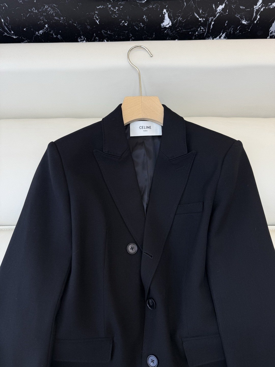 HXZ081#新款外套💕Cel* 30% 羊毛 修身款 西装外套 杏色 黑色 SMLXL