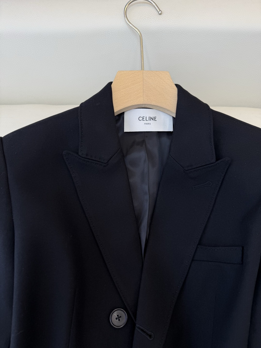 HXZ081#新款外套💕Cel* 30% 羊毛 修身款 西装外套 杏色 黑色 SMLXL