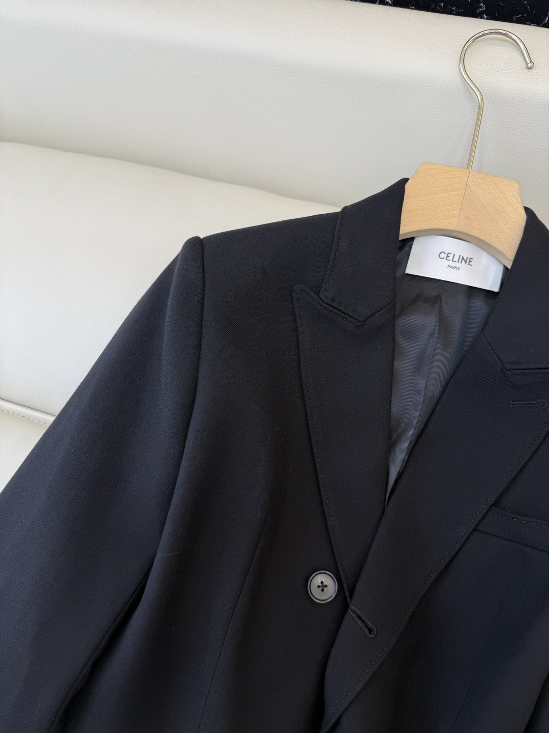 HXZ081#新款外套💕Cel* 30% 羊毛 修身款 西装外套 杏色 黑色 SMLXL