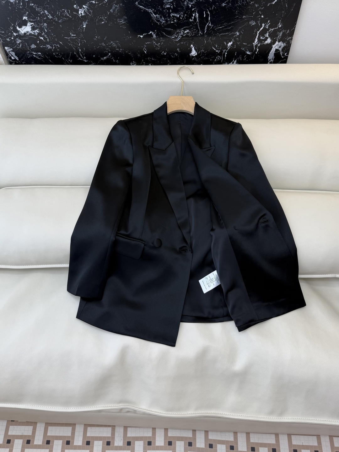 HXZ080#新款外套💕YSL 醋酸面料两粒扣 西装外套 白色 黑色 SMLXL