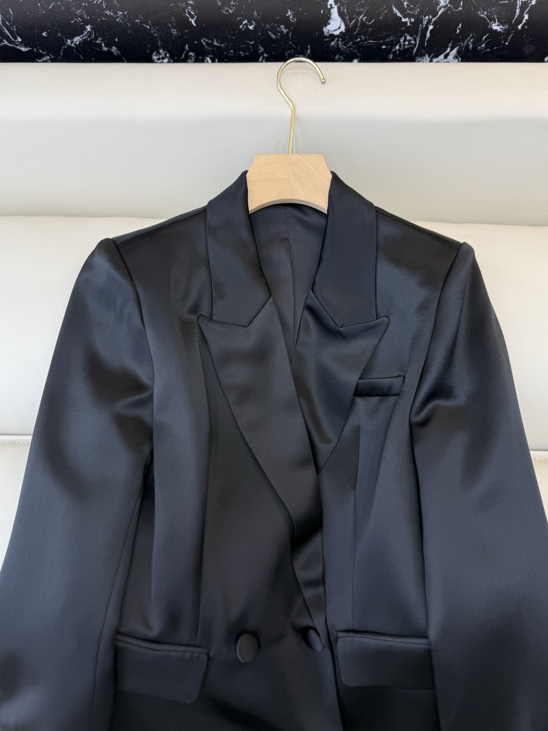 HXZ080#新款外套💕YSL 醋酸面料两粒扣 西装外套 白色 黑色 SMLXL