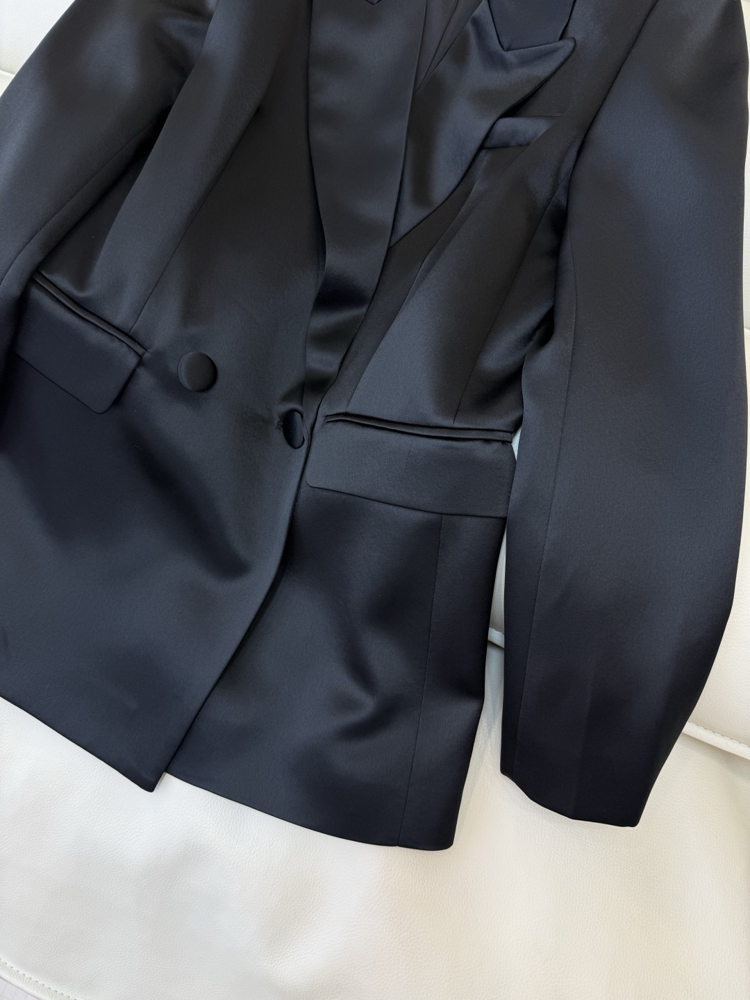 HXZ080#新款外套💕YSL 醋酸面料两粒扣 西装外套 白色 黑色 SMLXL