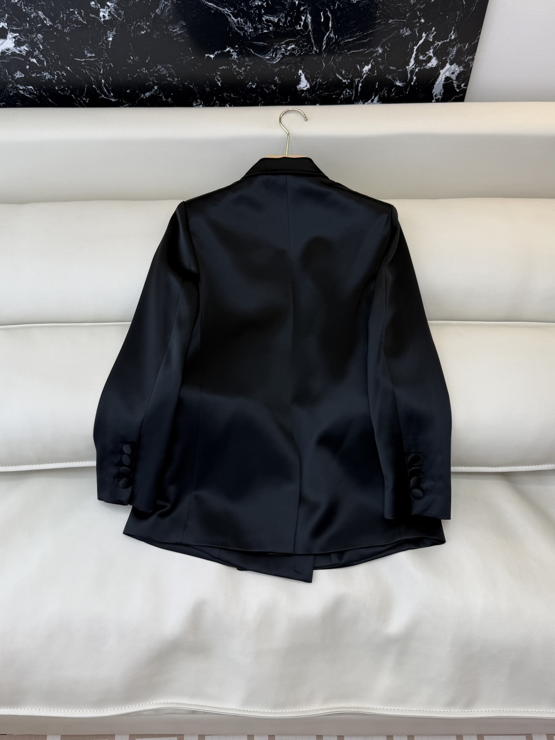 HXZ080#新款外套💕YSL 醋酸面料两粒扣 西装外套 白色 黑色 SMLXL