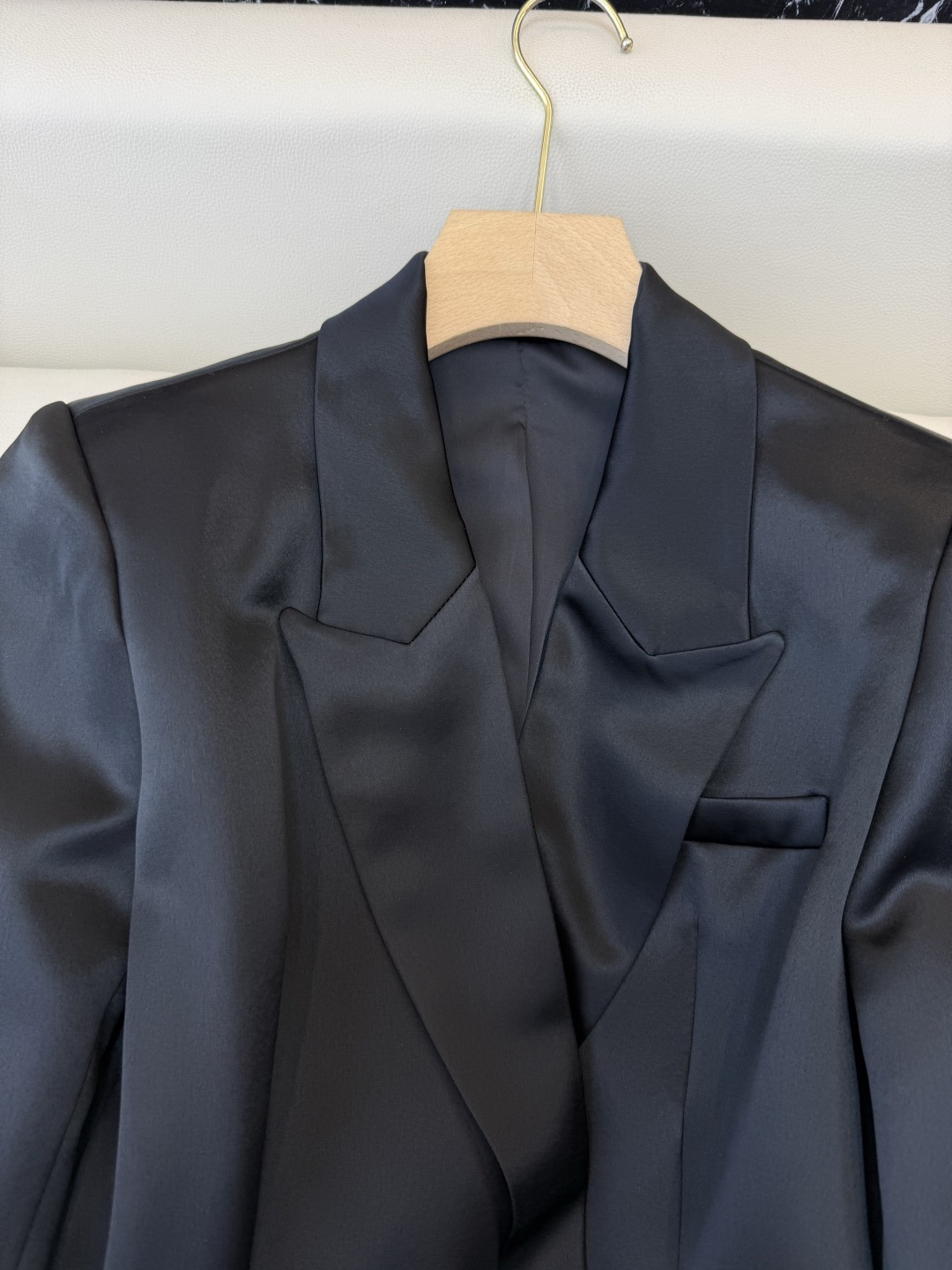 HXZ080#新款外套💕YSL 醋酸面料两粒扣 西装外套 白色 黑色 SMLXL