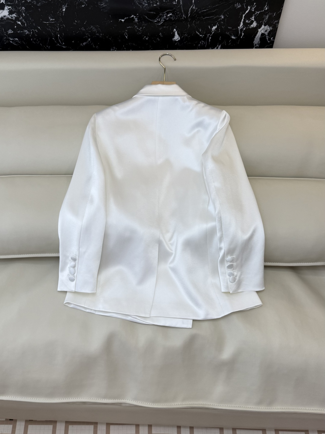 HXZ080#新款外套💕YSL 醋酸面料两粒扣 西装外套 白色 黑色 SMLXL