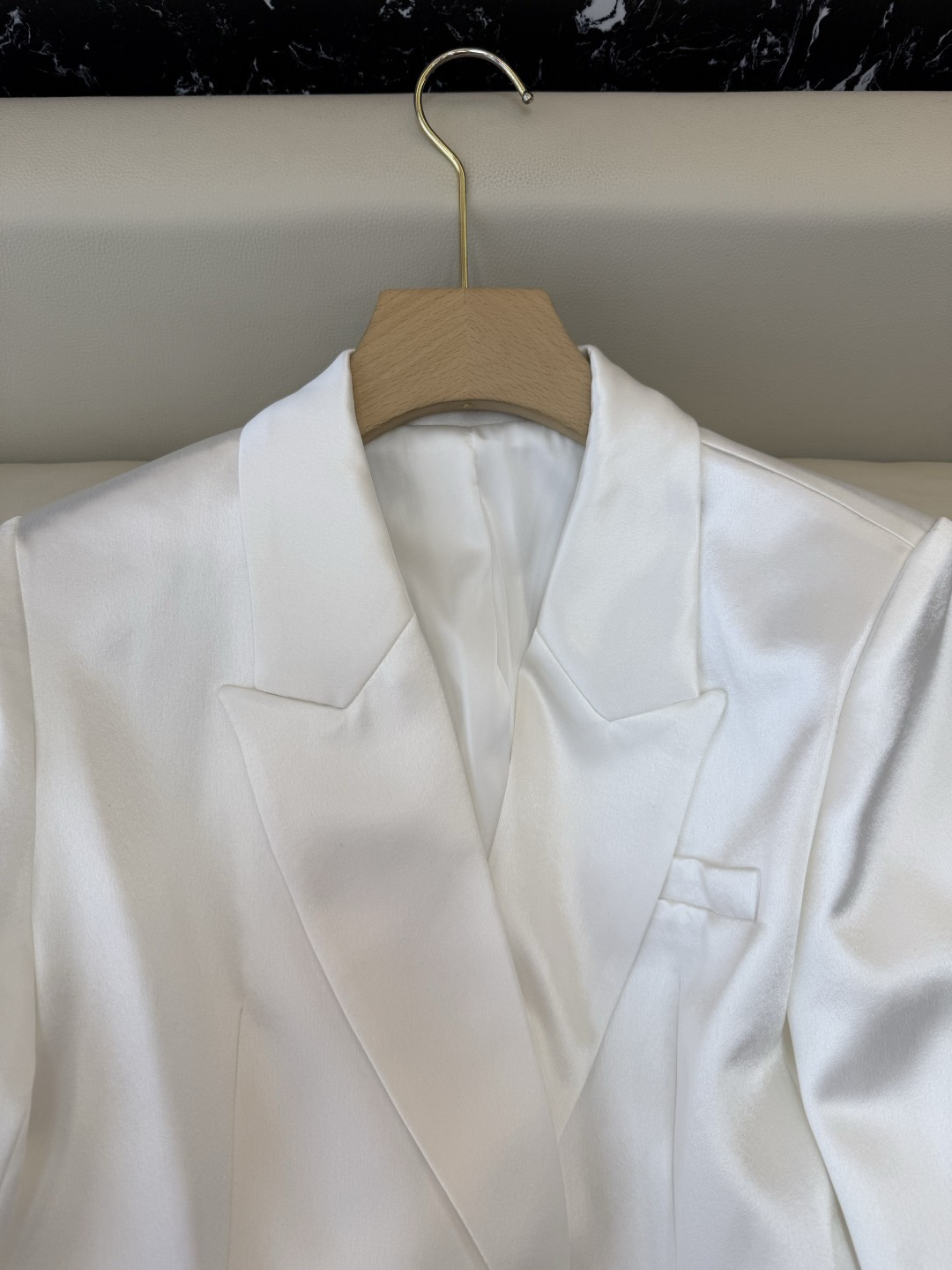 HXZ080#新款外套💕YSL 醋酸面料两粒扣 西装外套 白色 黑色 SMLXL