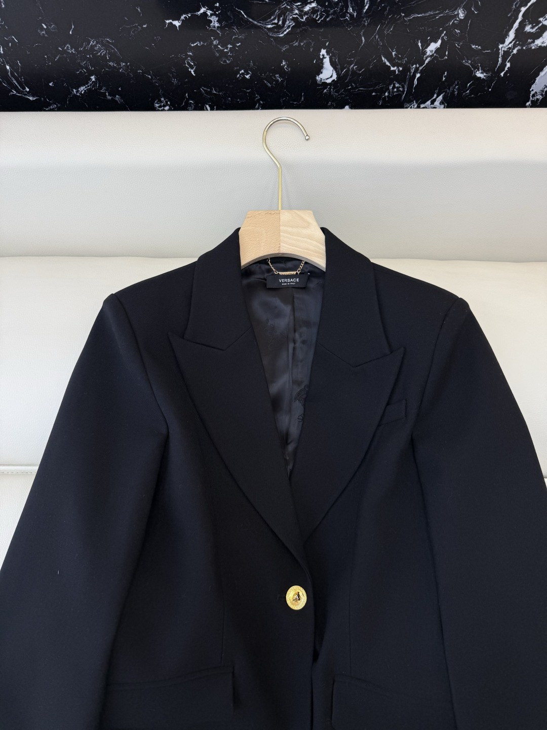 HXZ082#新款西装外套💕范思哲 30% 羊毛 超级修身 显瘦经典款 西装外套 黑色SMLXL