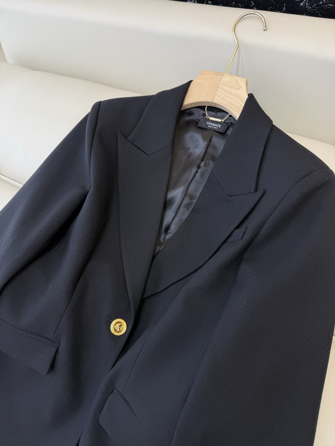 HXZ082#新款西装外套💕范思哲 30% 羊毛 超级修身 显瘦经典款 西装外套 黑色SMLXL