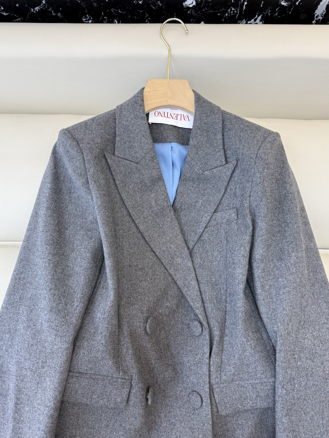 HXZ083#新款西装外套💕Val* 华伦家 50% 羊毛 双排扣 西装外套 灰色 SMLXL