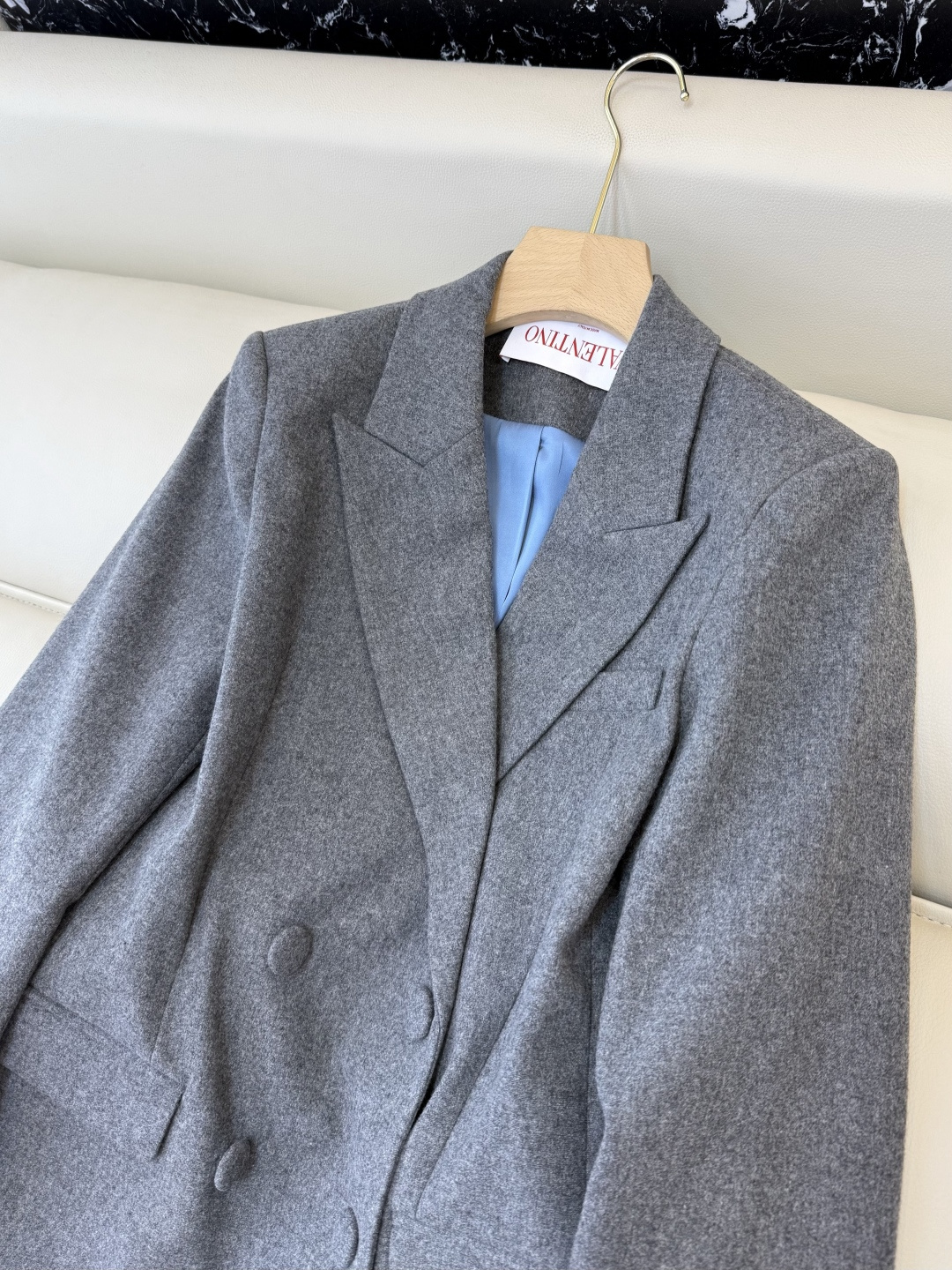HXZ083#新款西装外套💕Val* 华伦家 50% 羊毛 双排扣 西装外套 灰色 SMLXL