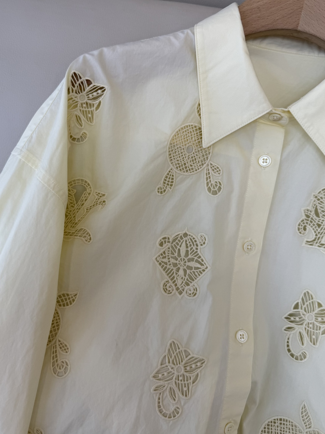 BM001#新款衬衫‼️L家 镂空绣花 长袖衬衫 三色 SML