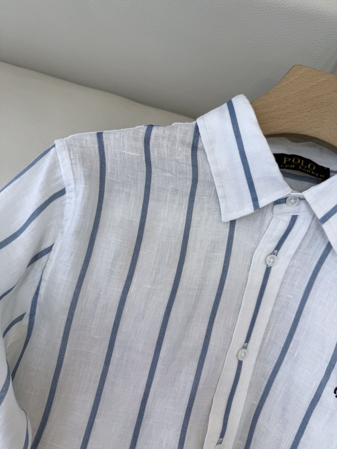 BM011#新款衬衫‼️Polo 亚麻 条纹印花 对格长袖衬衫 SMLXL