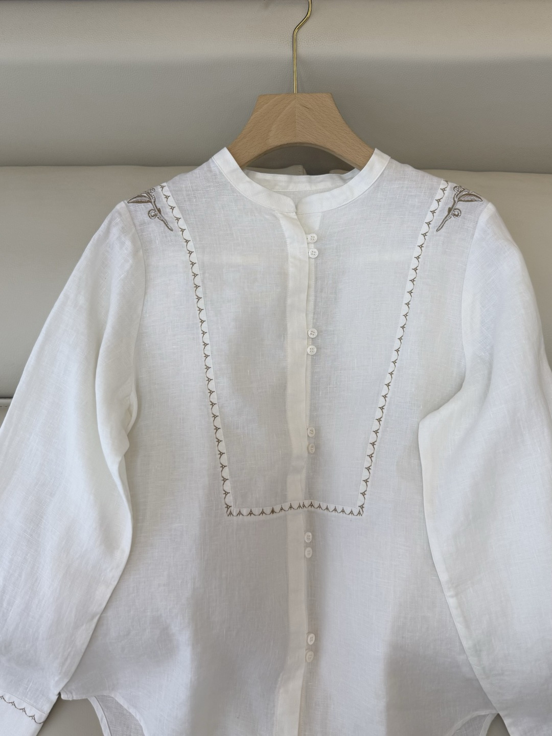 BM002#新款衬衫‼️zim… 绣花 亚麻 长袖衬衫 SML