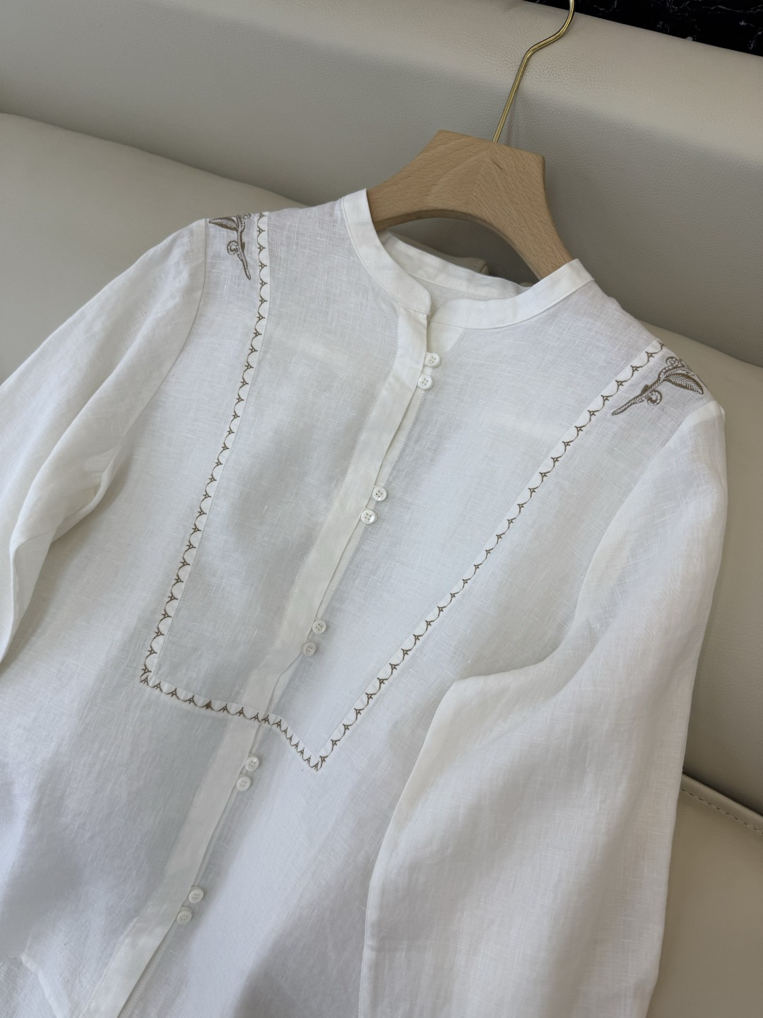 BM002#新款衬衫‼️zim… 绣花 亚麻 长袖衬衫 SML