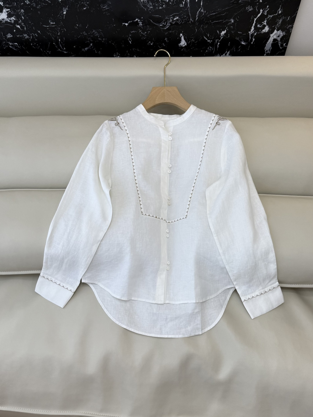 BM002#新款衬衫‼️zim… 绣花 亚麻 长袖衬衫 SML