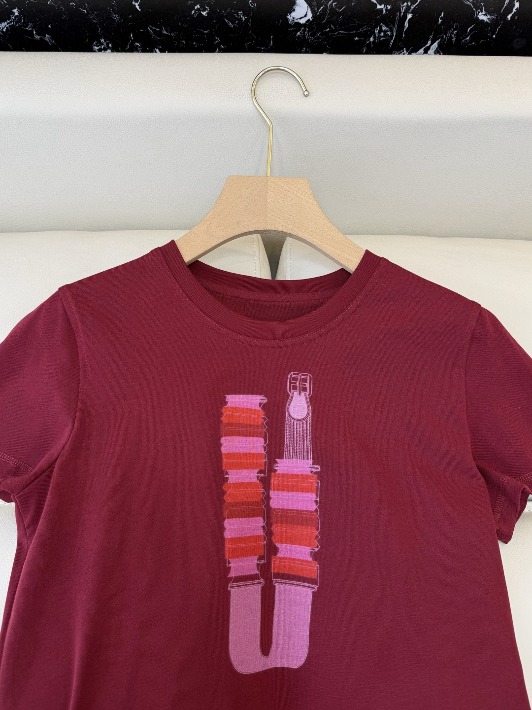 QG0162#新款T恤⚠️‼️H家 独家版 ‼️爱马仕 顶级版 印花 短袖T恤 粉色 车厘子红 黑色 白