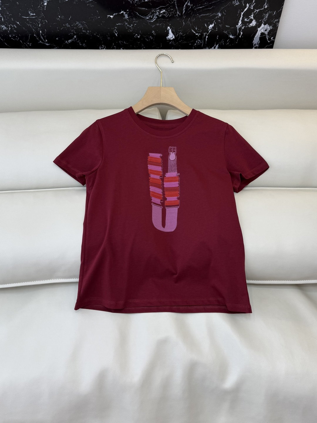 QG0162#新款T恤⚠️‼️H家 独家版 ‼️爱马仕 顶级版 印花 短袖T恤 粉色 车厘子红 黑色 白