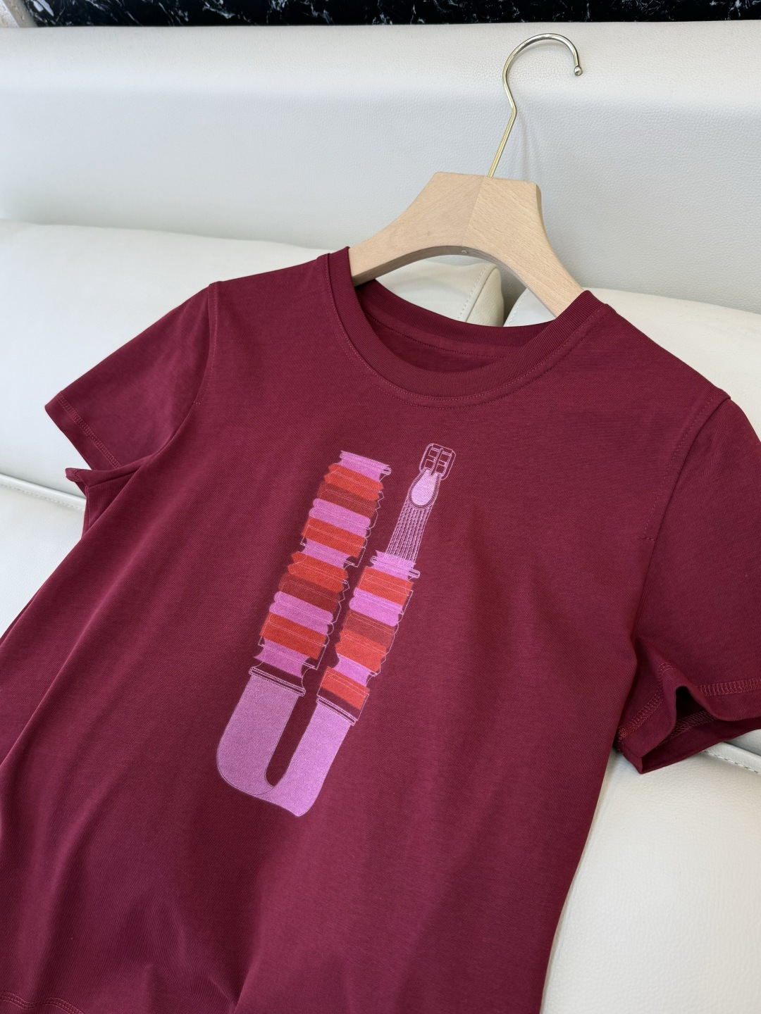 QG0162#新款T恤⚠️‼️H家 独家版 ‼️爱马仕 顶级版 印花 短袖T恤 粉色 车厘子红 黑色 白