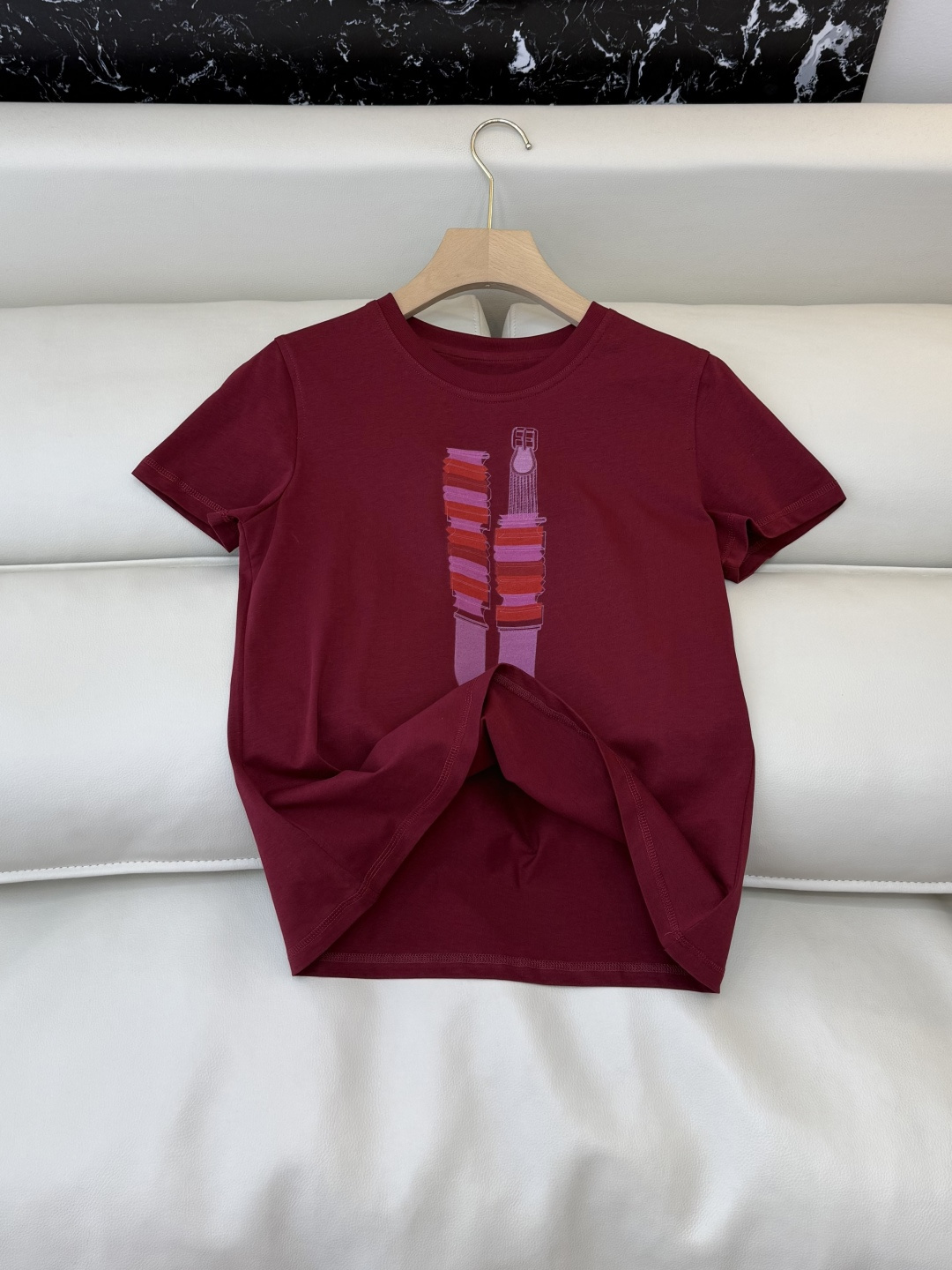 QG0162#新款T恤⚠️‼️H家 独家版 ‼️爱马仕 顶级版 印花 短袖T恤 粉色 车厘子红 黑色 白