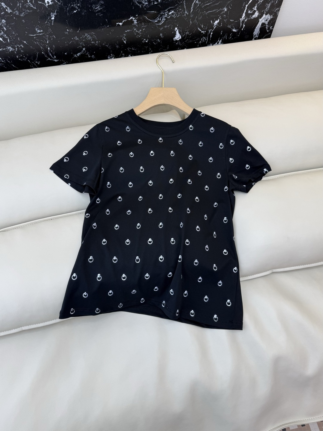 QG0160#新款T恤⚠️‼️H家 独家版 ‼️爱马仕 顶级版 印花 短袖T恤 白色 黑色 36/38/