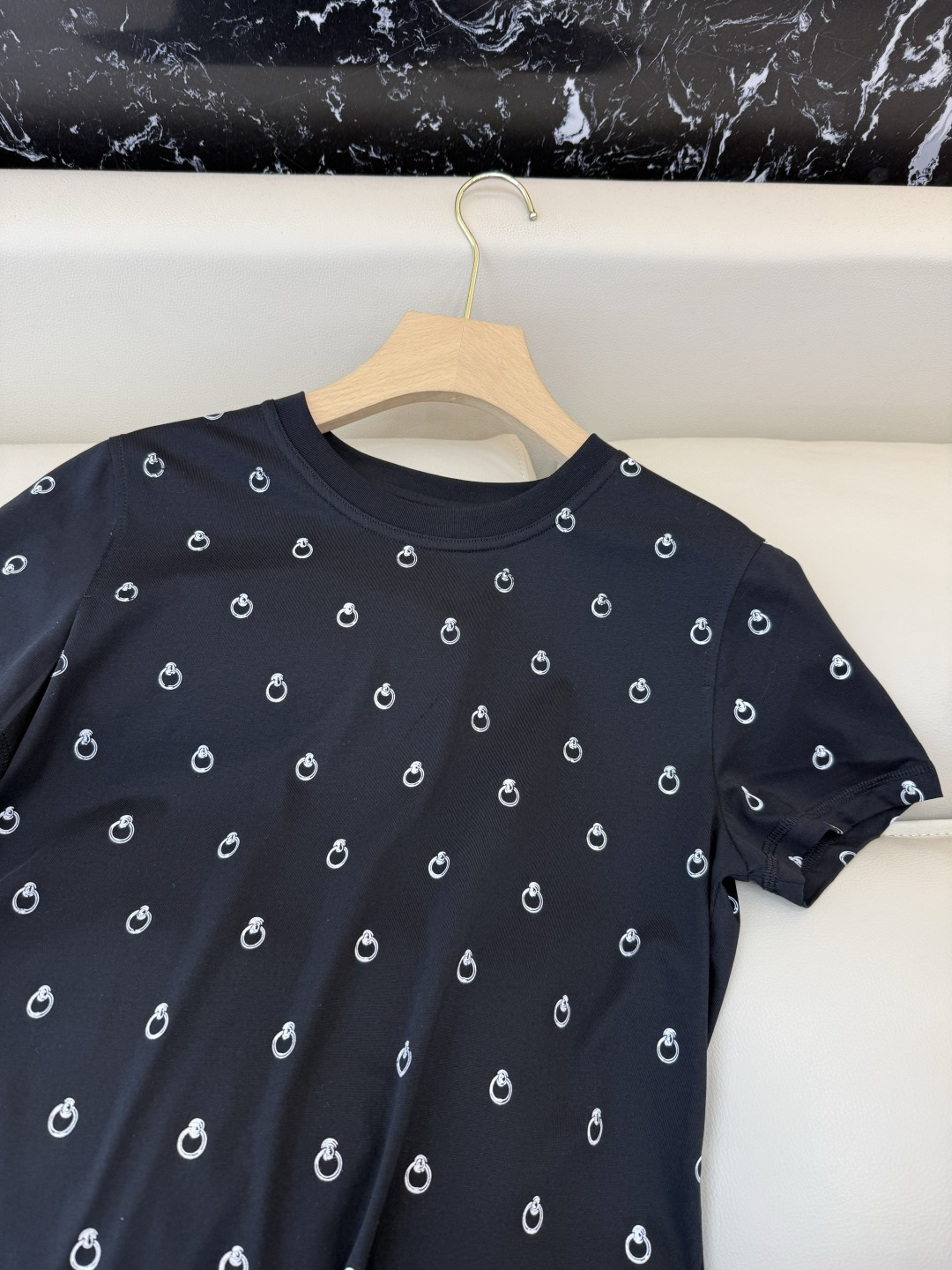 QG0160#新款T恤⚠️‼️H家 独家版 ‼️爱马仕 顶级版 印花 短袖T恤 白色 黑色 36/38/