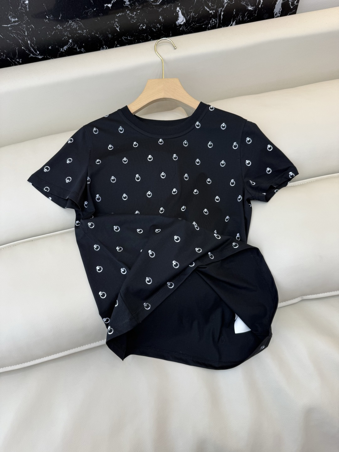 QG0160#新款T恤⚠️‼️H家 独家版 ‼️爱马仕 顶级版 印花 短袖T恤 白色 黑色 36/38/