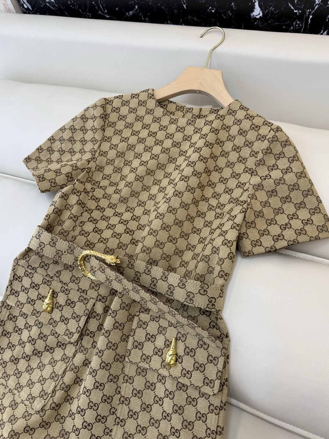 GU007#新款连衣裙‼️GU 家 最新款 提花短袖 连衣裙 SML