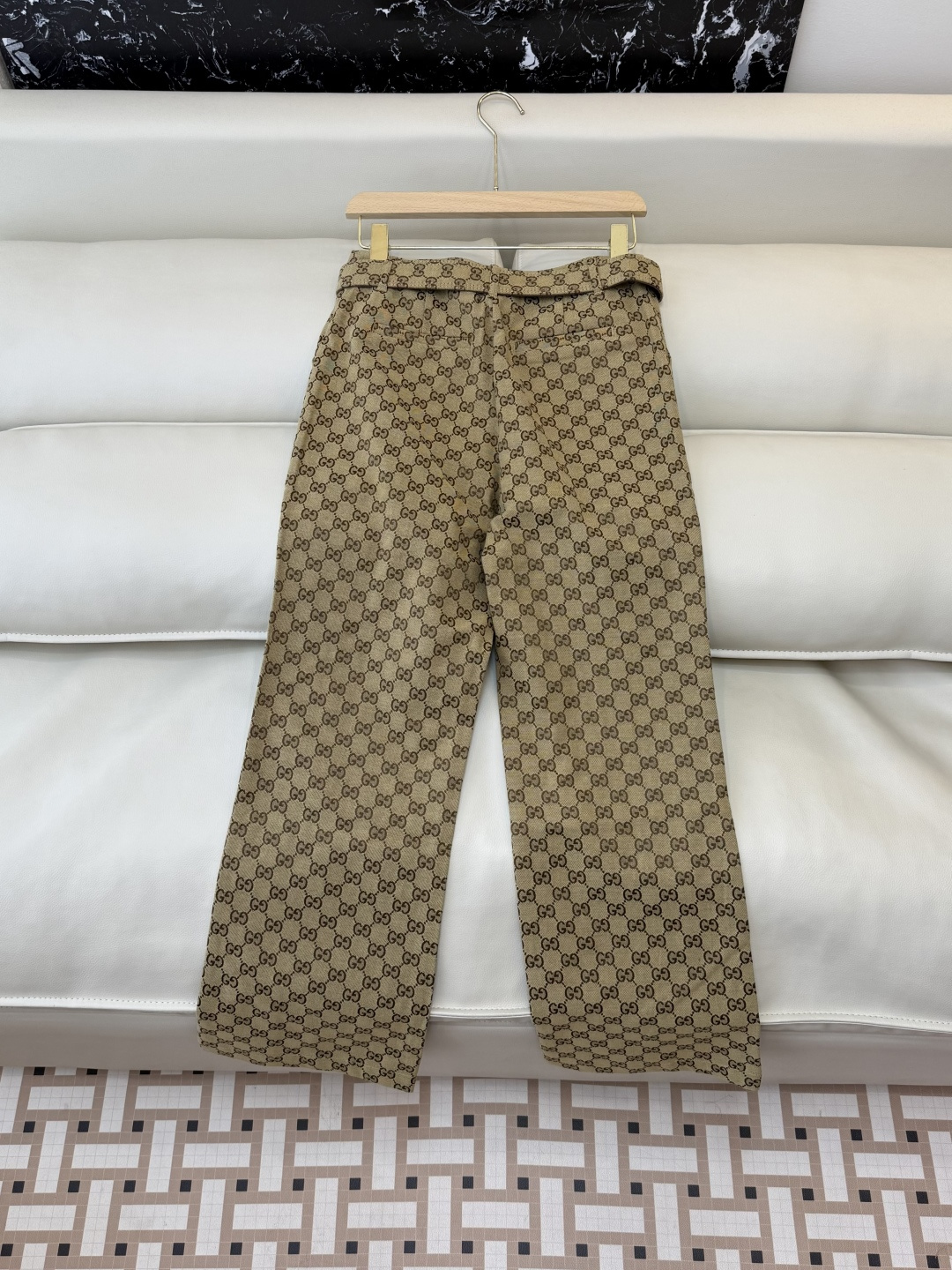 GU009#新款裤子‼️GU 家 最新款 提花 经典款长裤 配腰带 SML