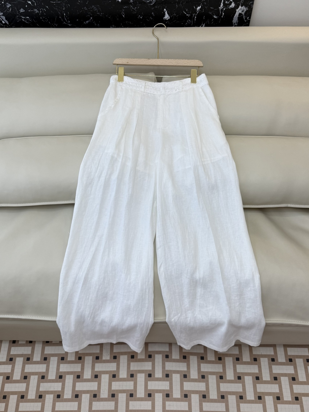 NO:738544,LH001# new pants factory zimm linen wide leg pants white trousers SML,,19860909LH001#新款裤子工厂 zimm 亚麻阔腿裤白色长裤 SML,,,Women's clothing