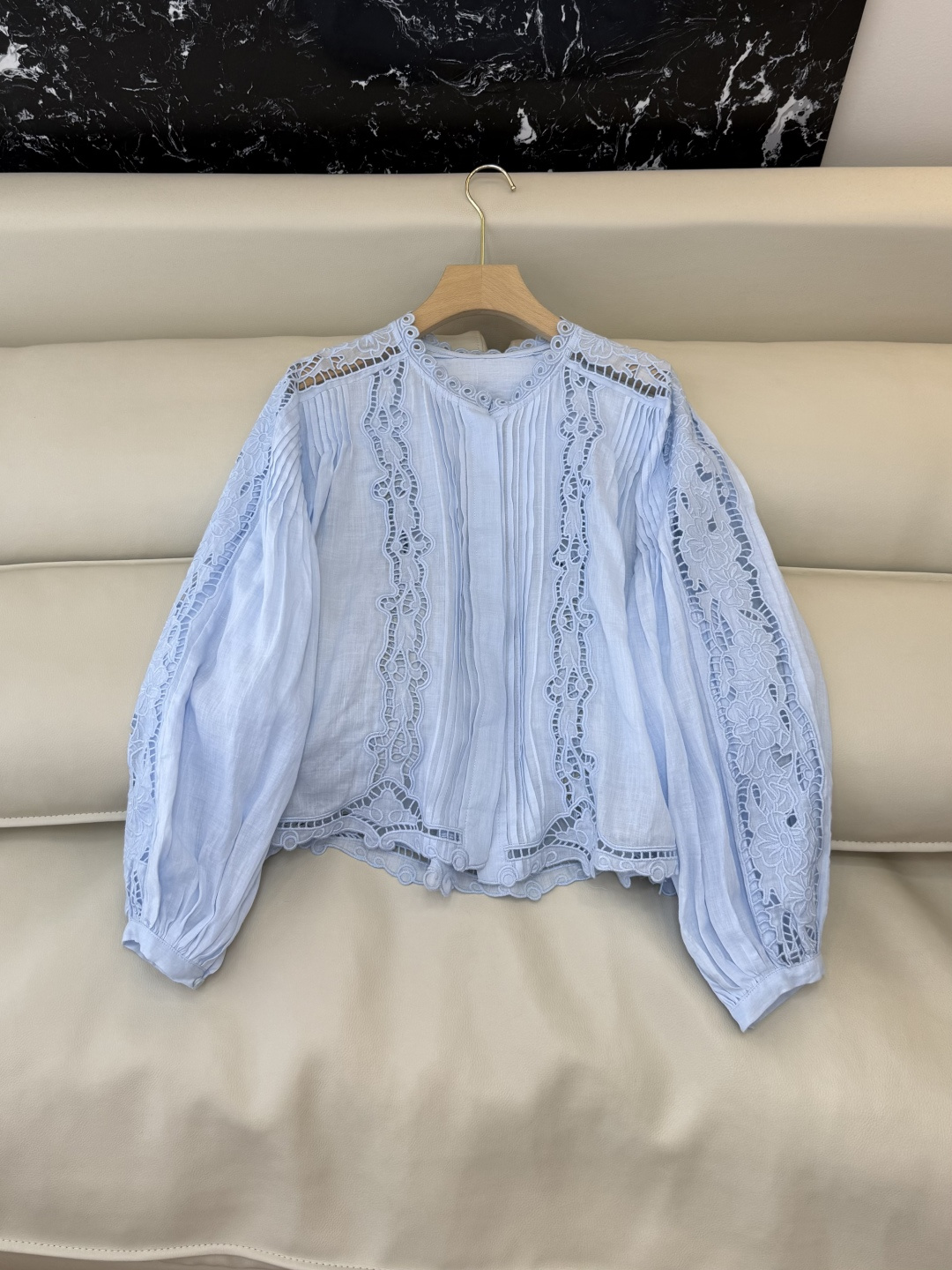 NO:738548,LH008# New Top Factory ES Ramie Hollow Embroidered Lace Long Sleeve Top Yellow Blue White SML,,19860909LH008#新款上衣工厂 ES 苎麻 镂空绣花花边长袖上衣 黄色 蓝色 白色 SML,,,Women's clothing
