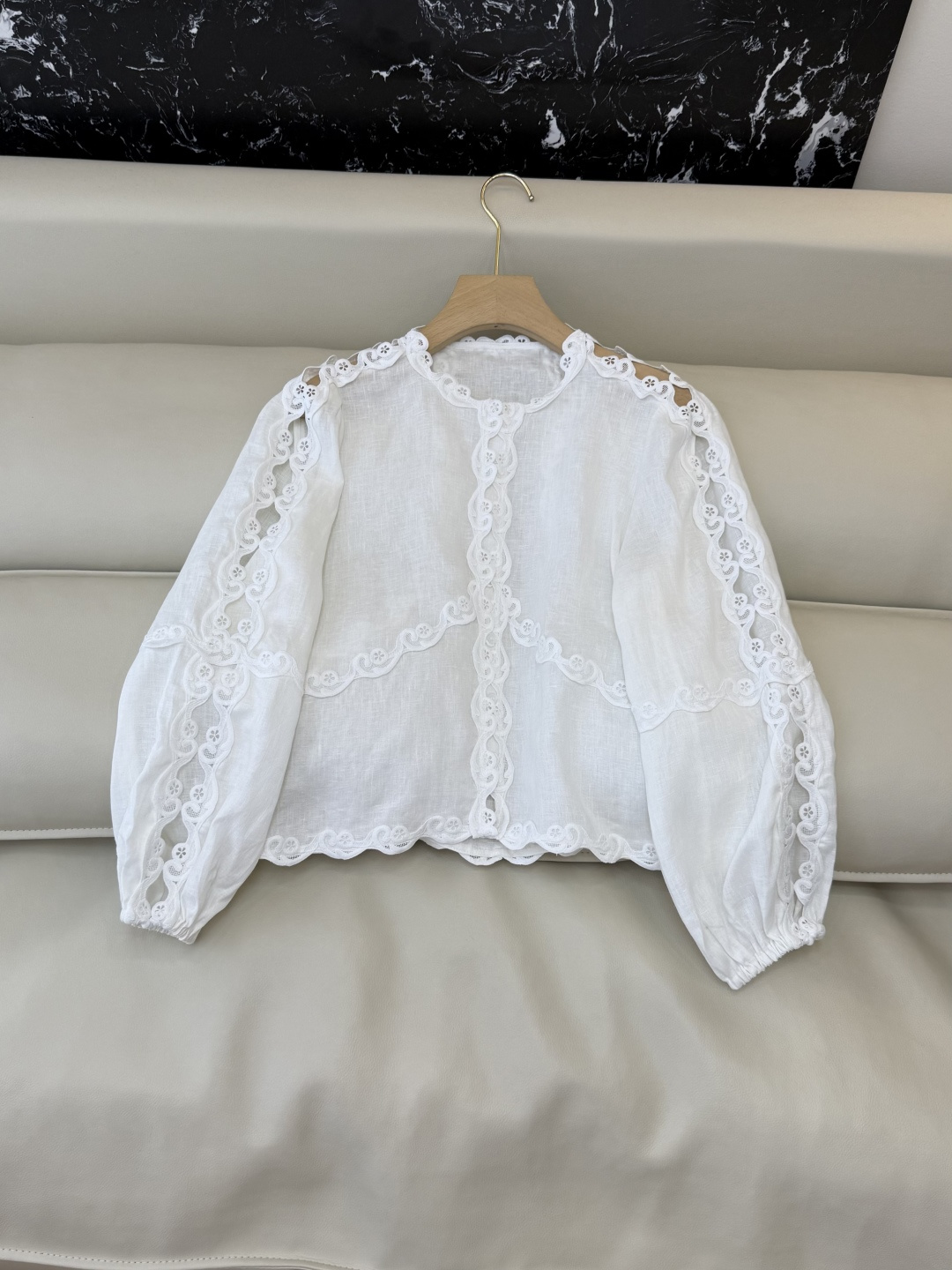 NO:738553,LH006# New Top Factory Special ES Linen Embroidered Lace Long Sleeve Top Blue White SML,,19860909LH006#新款上衣工厂特 ES 亚麻 绣花花边长袖上衣 蓝色 白色 SML,,,Women's clothing