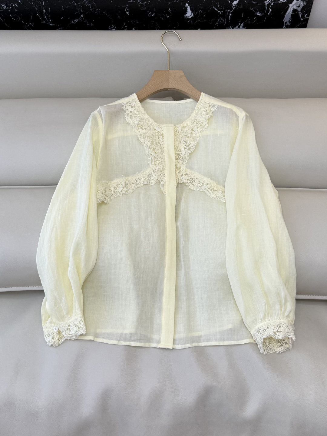 NO:738562,LH003# New Top Factory ES Linen Lace Long Sleeve Top Yellow White SML,,19860909LH003#新款上衣工厂 ES 亚麻 蕾丝花边长袖上衣 黄色 白色 SML,,,Women's clothing