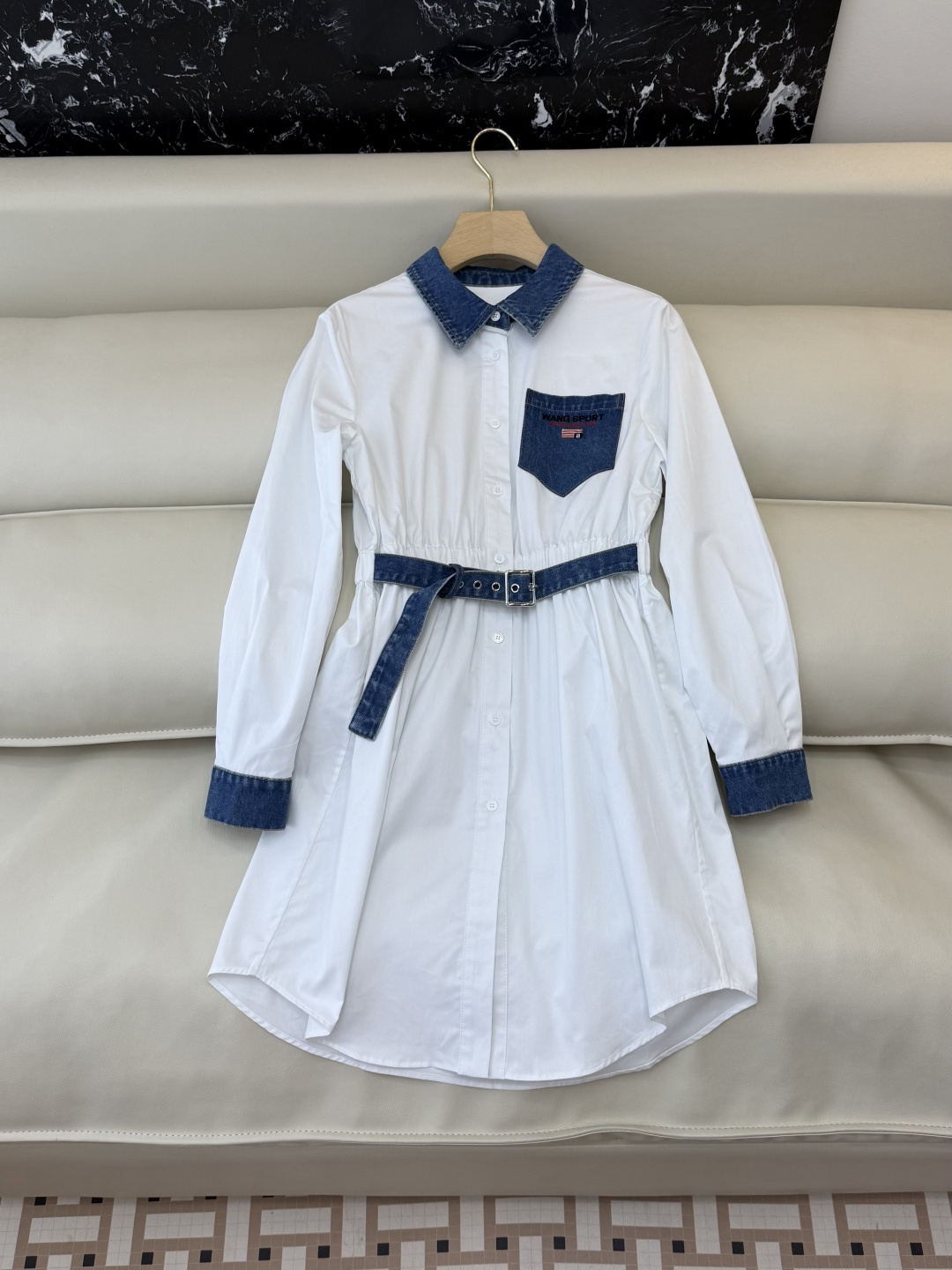 NO:739602,AW004#New Dress Factory P King Denim Spliced ​​Long Sleeve Dress SML,,alexander wang,skirts,19860909AW004#新款连衣裙工厂P 大王 牛仔拼接长袖连衣裙 SML,,alexander wang,skirts,,Women's clothing