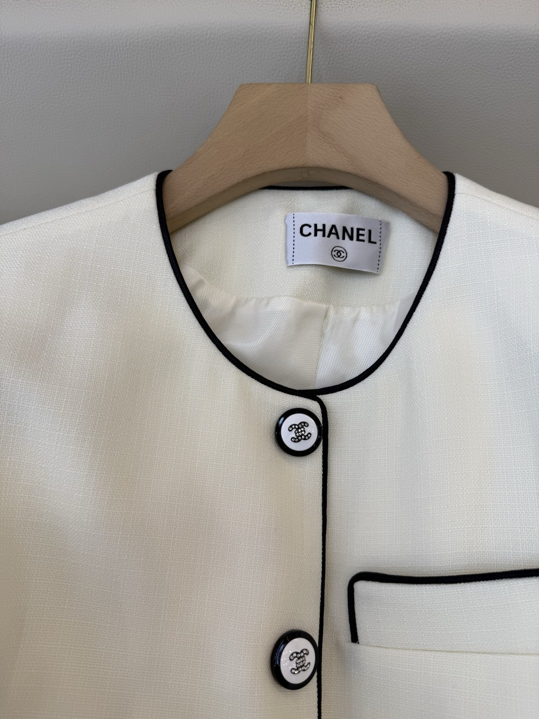 HXZ085#新款外套💕CH小香 多口袋 西装外套 白色 黑色 SMLXL